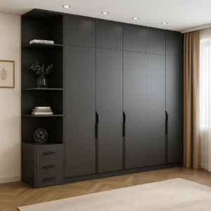 Luxury Matte Black Wardrobe Unit Black