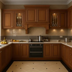 Classic Wooden Luxury Kitchen Front Angle
