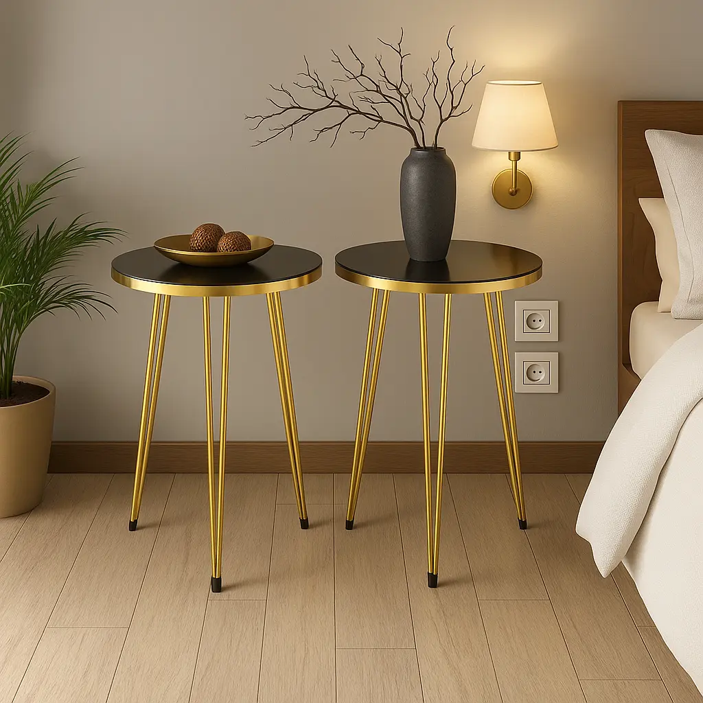 Side Table With Gold Legs